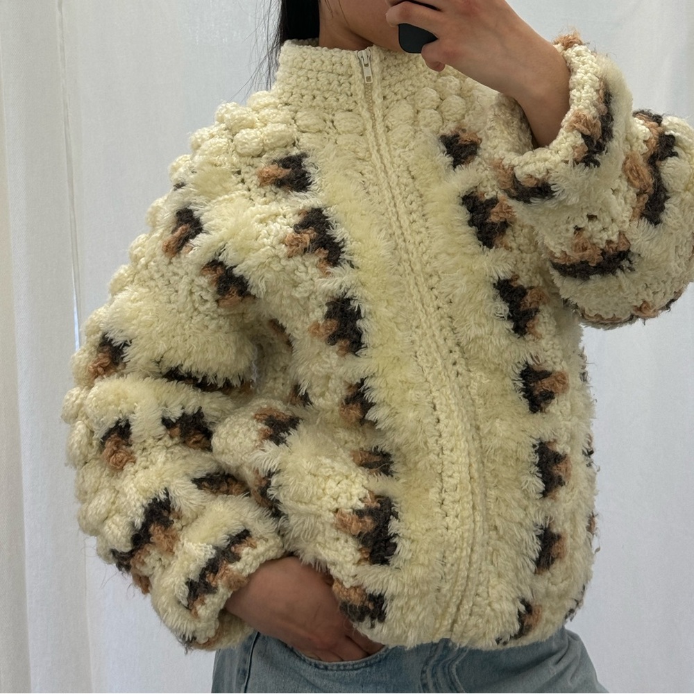 vintage handmade zip up jacket